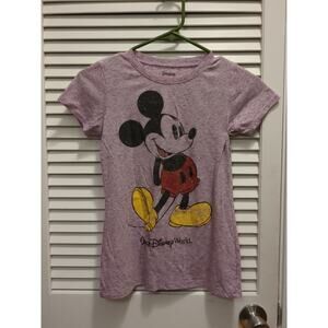 Disney Mickey Mouse Classic T-shirt Purple White Variegated Children’s Size L